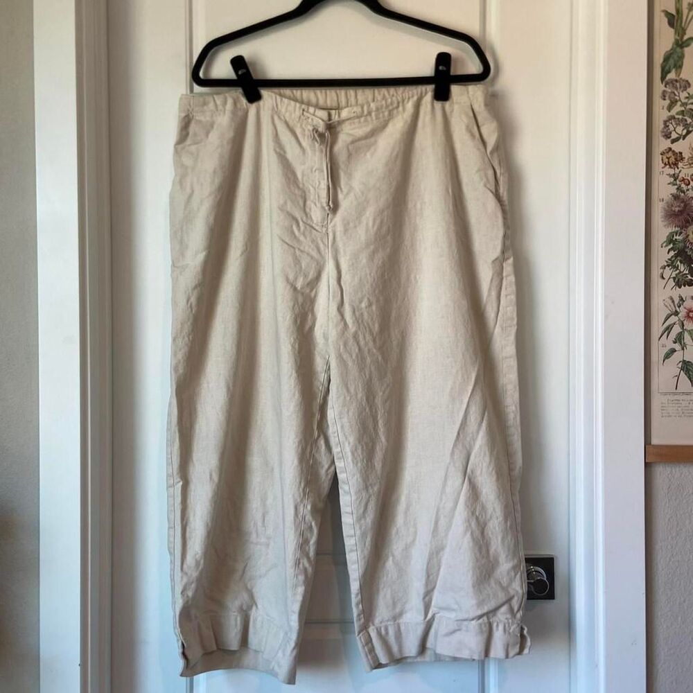 Liz-claiborne Women's Cream and Tan linen Trousers